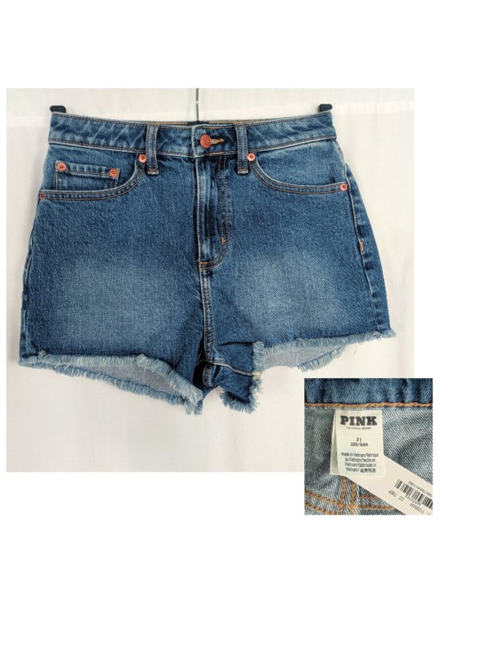 Victoria's Secret Denim Shorts 2 X Small Blue Jean Frayed NWT